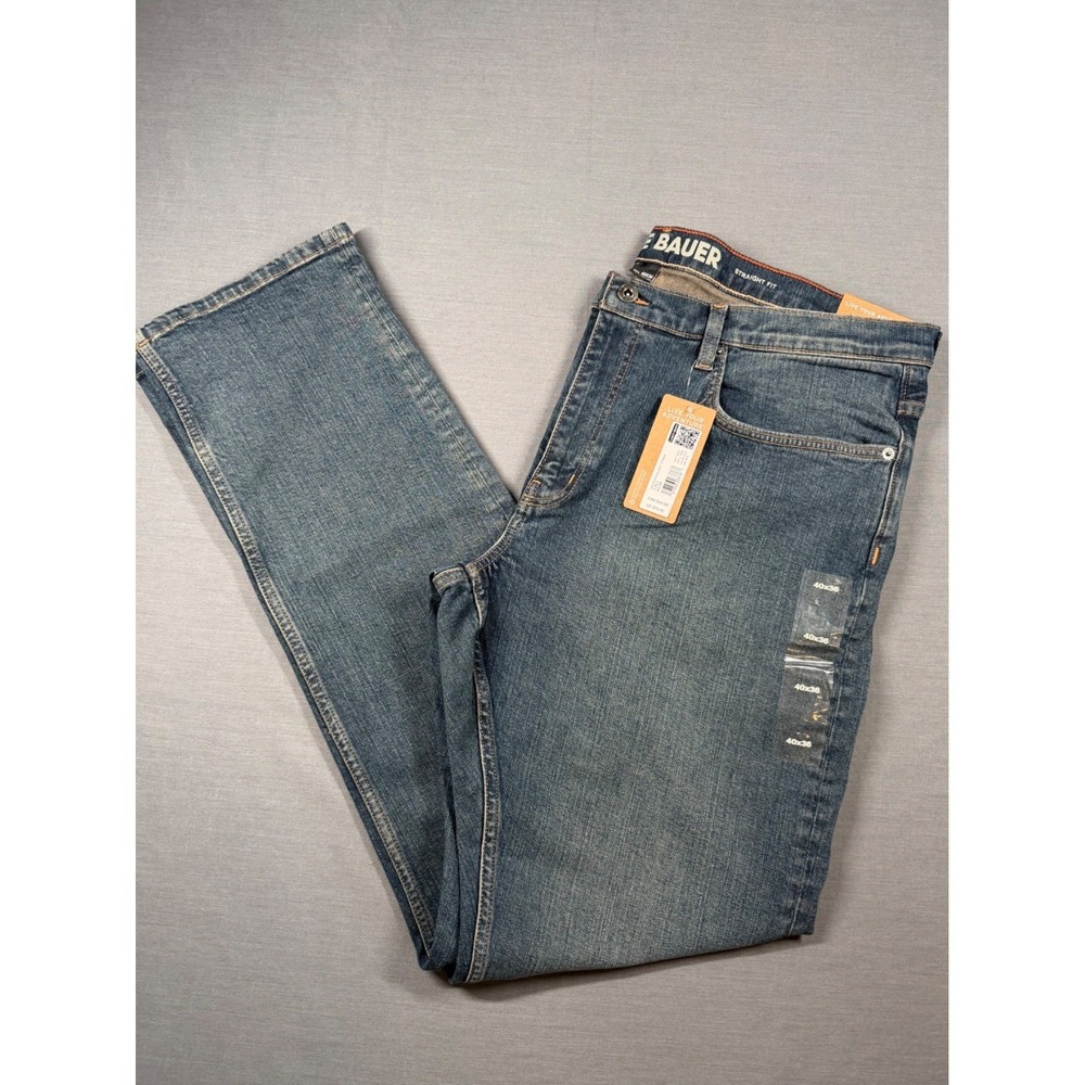 NEW Eddie Bauer Mr. Eddies‎ Flex Mens 40x36 Straight Fit Jeans  5 Pkt Logo NWT